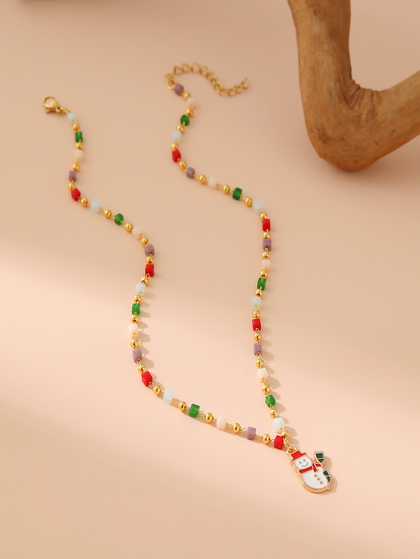 Christmas Tree Santa Claus Pendant Necklace