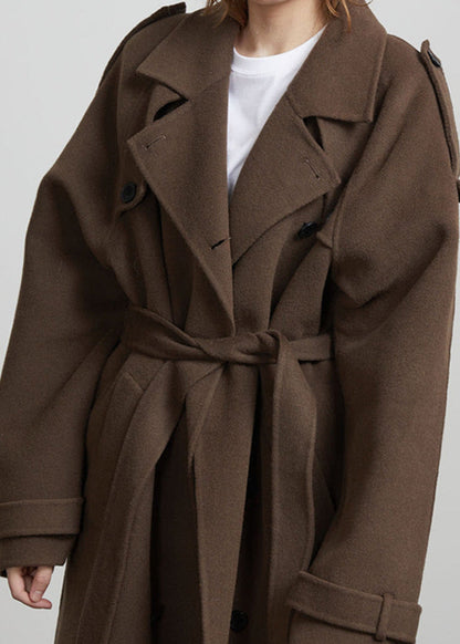 Classic Double Breasted Wool Overcoat With Tailored Fit
