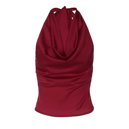 Sexy Backless Slim Fit Chiffon Top for Casual Wear