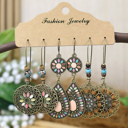 Bohemian Hollow Fringe Earrings Stylish Fishbone Design