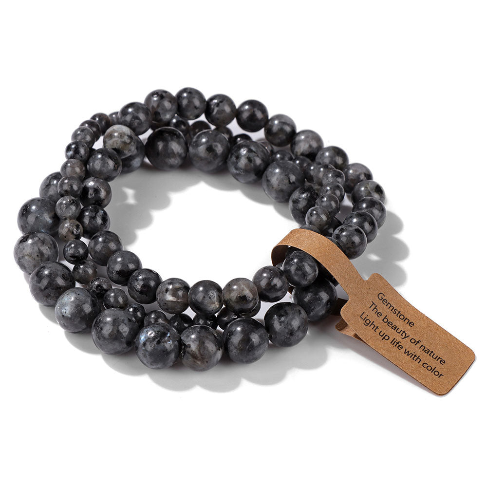 3Pcs Simple Stretch Beaded Bracelet Set