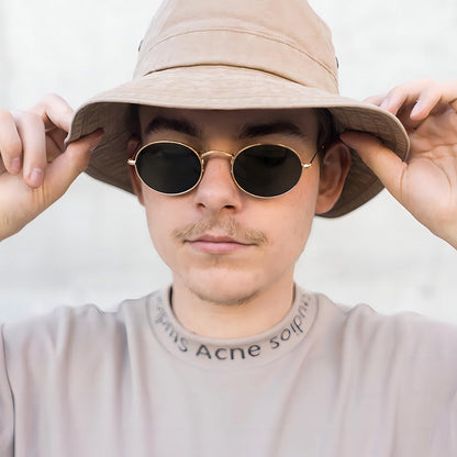 Classic Oval Metal Retro Sunglasses For Men And Women