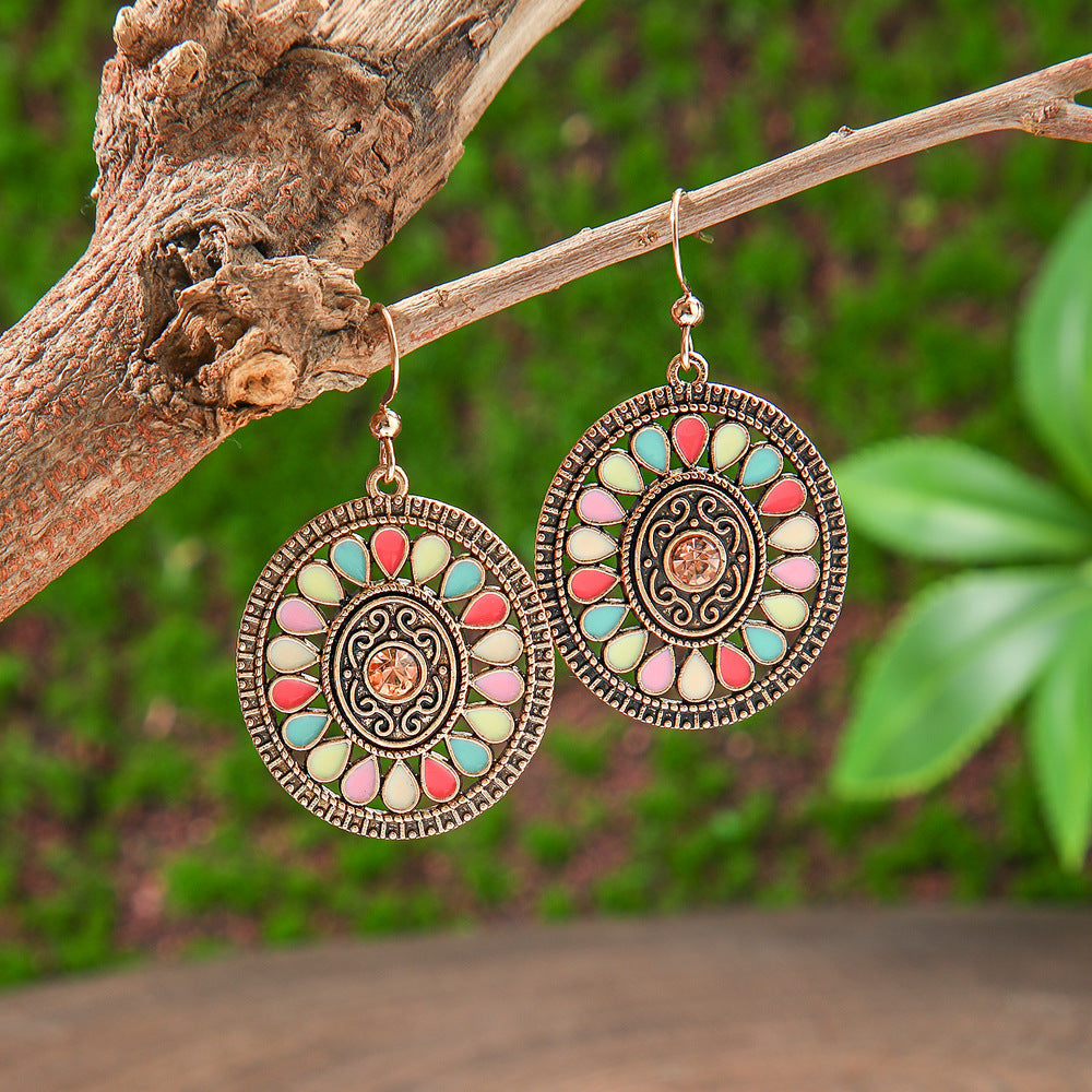Bohemian Tassel Drop Earrings Colorful Ethnic Jewelry Set