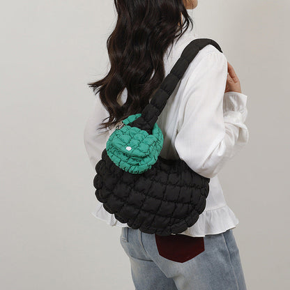 Wrinkled Cloud Mini Pouch Bag Trendy Nylon Handheld Accessory