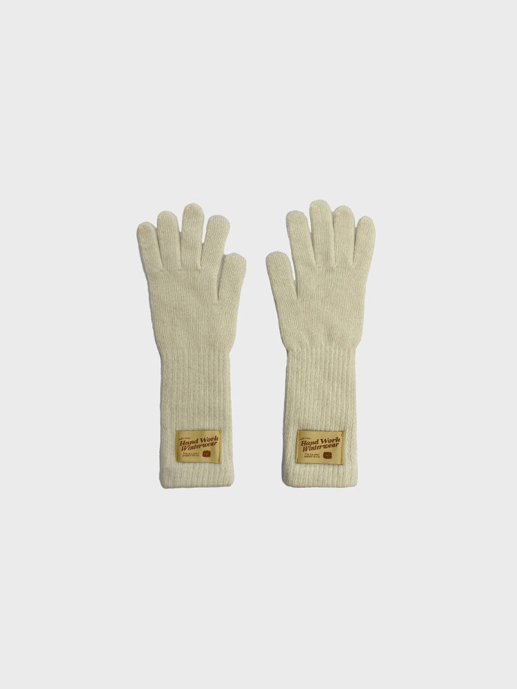 Simple Solid Color Warm Knit Wool Gloves