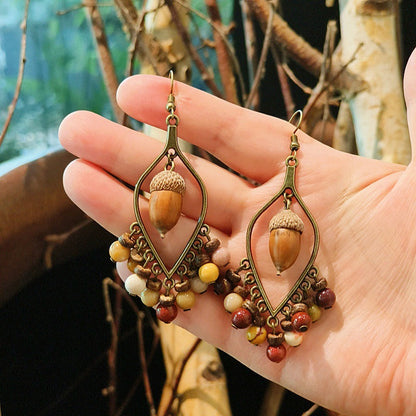 Vintage Chinese Style Tassel Beaded Earrings