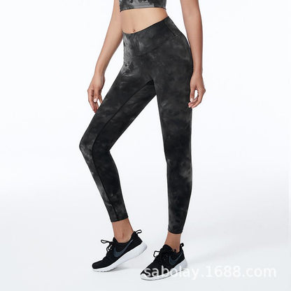 Large Tie Dyed Sports Underwear Women'S Training Fitness Vest With Bra Yoga Suit