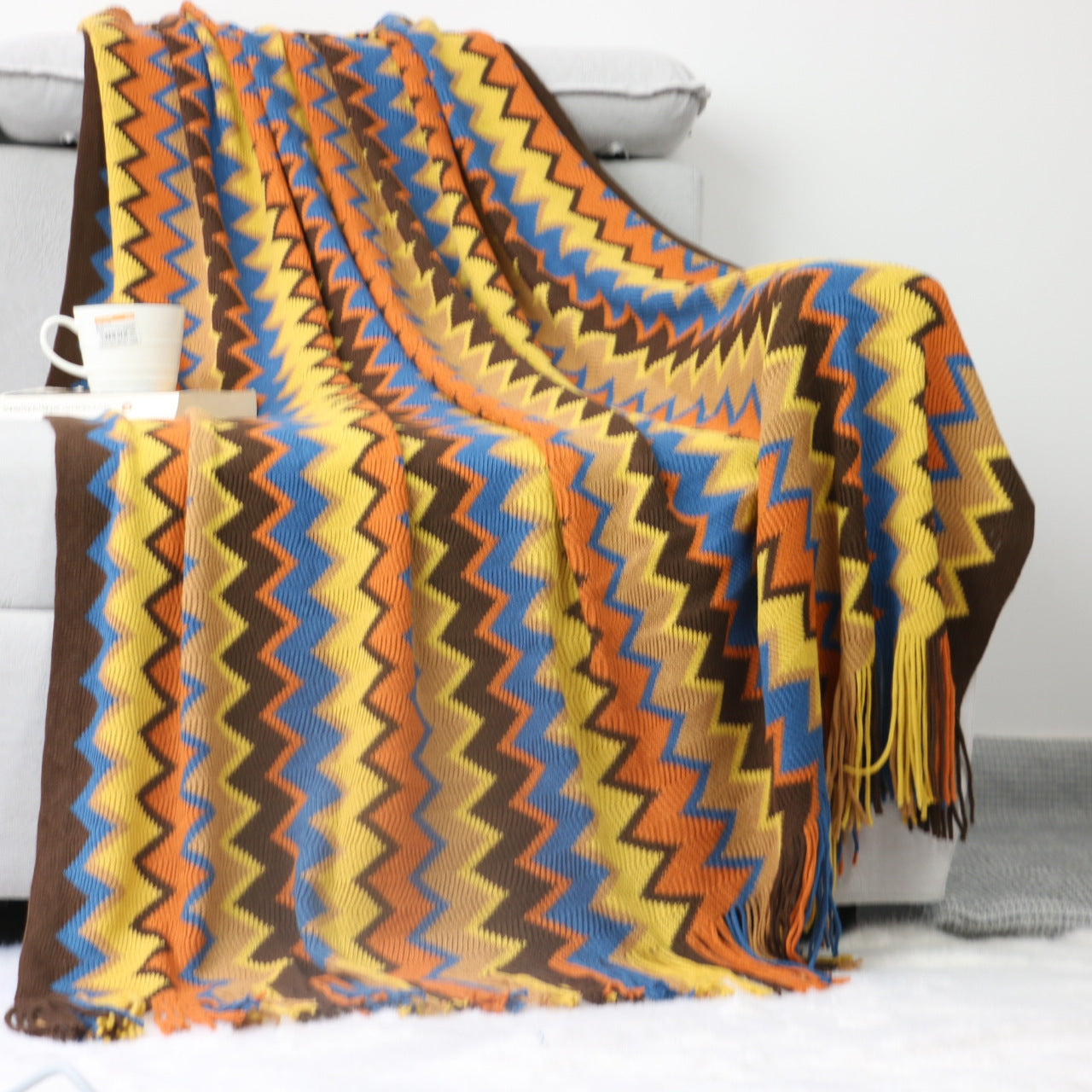 Bohemian Velvet Blanket Knitted Blanket