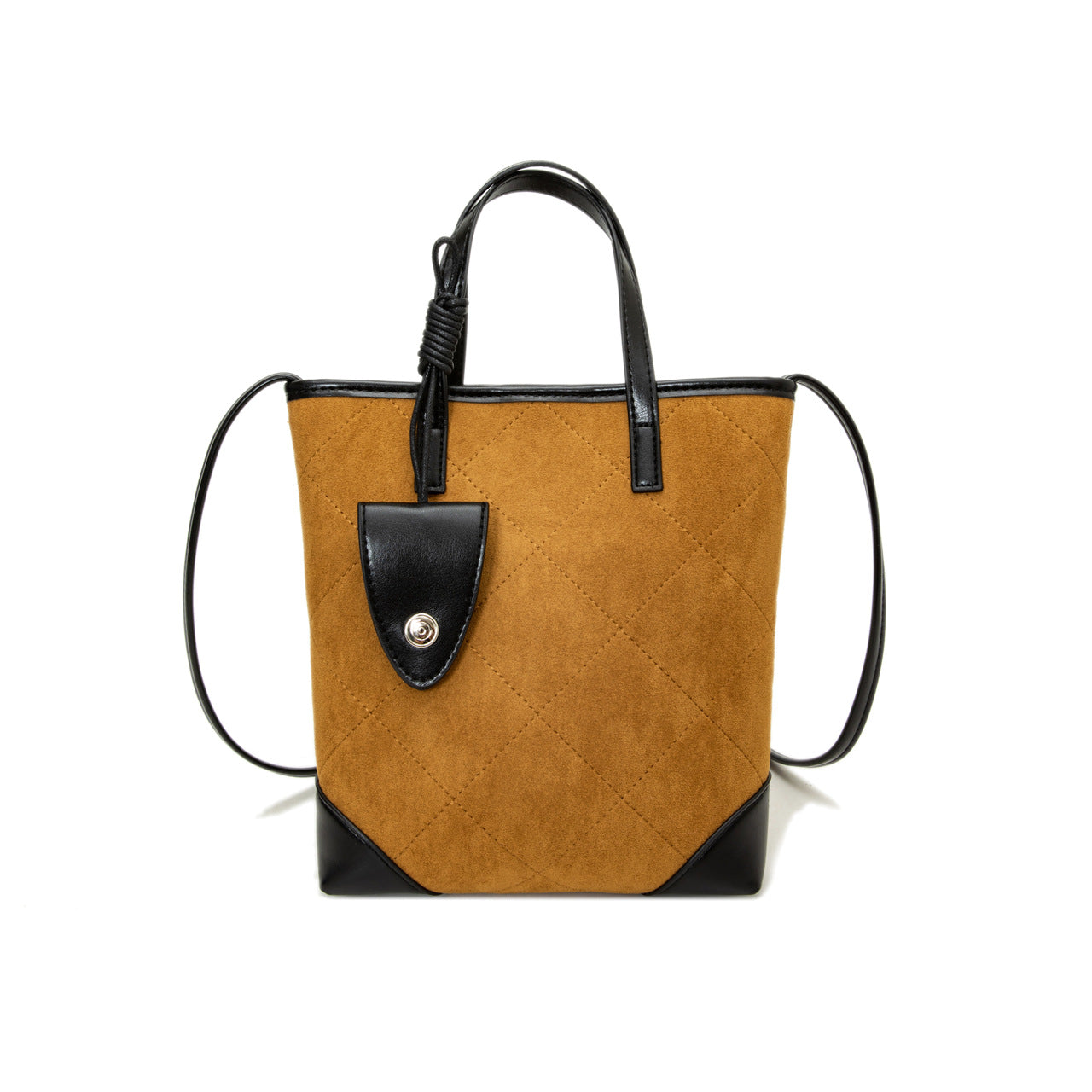 Retro Matte Handbag Chic Quilted Bucket Bag