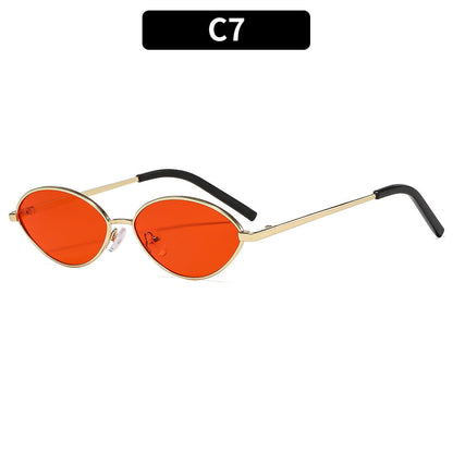 Trendy Oval Metal Sunglasses for Outdoor Activities