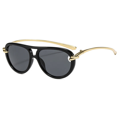 Trendy Knot Double Beam UV400 Sunglasses for Outdoor Activities