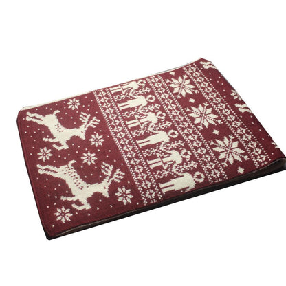 Autumn And Winter Christmas Snowflake Fawn Elk Knitted Scarf Thickened Double-Sided Couple Scarves For Men And Women
