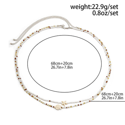 Double Layered Starfish Beaded Waist Chain