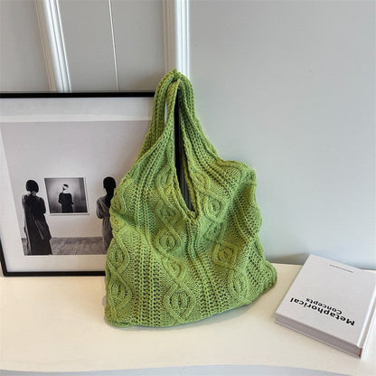 Trendy Woven Tote Bag Casual Chic Handbag