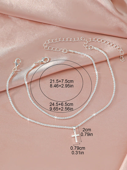 Simple Glitter Double Anklet