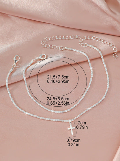 Simple Glitter Double Anklet