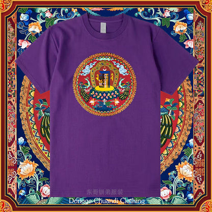 Ten Free Charms Wheel Short Sleeved Men'S/Women'S New Sportswear, Half Sleeved High-End Pure Cotton Couple T-Shirt