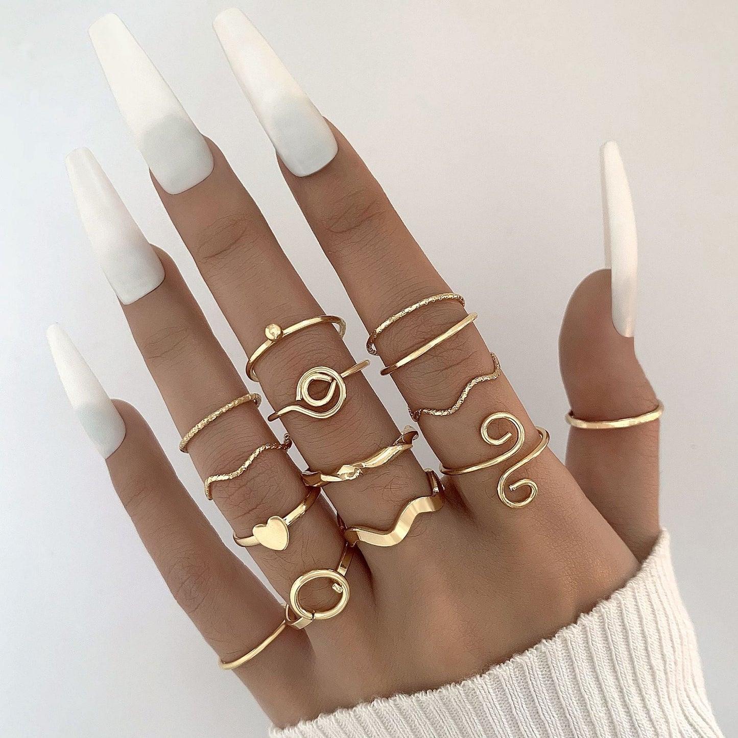 Fashionable Geometric Butterfly Open-Ended Adjustable Rings Set