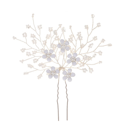 Floral U-Shaped Hairpin Bridal Hair Accessory
