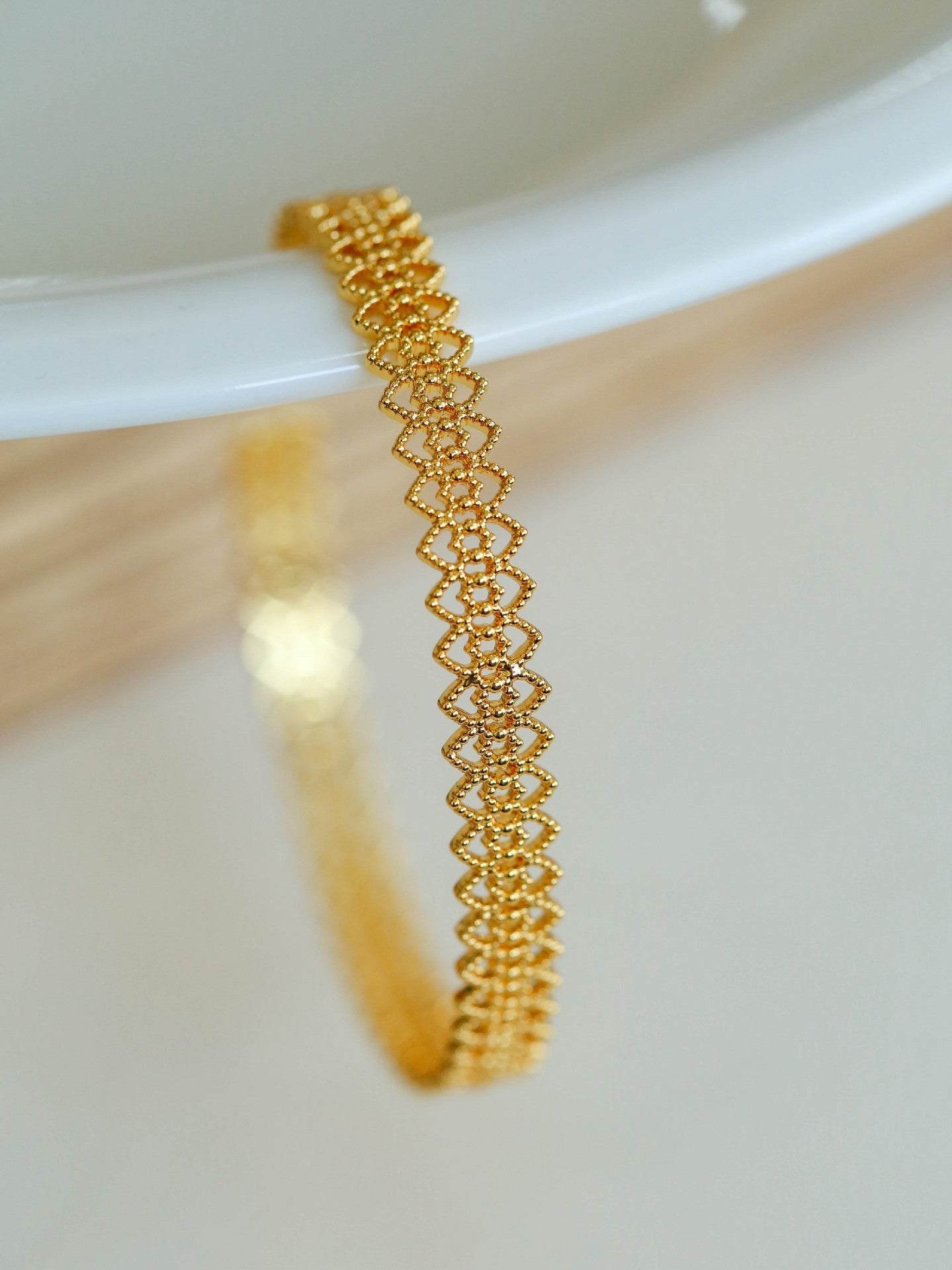 Fashion Lace Geometric Hollow Cuff Bracelet