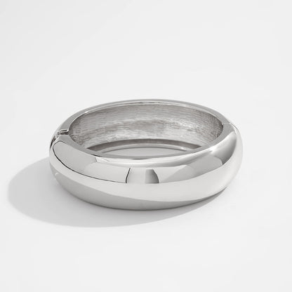 Artistic Curved Edge Alloy Bracelet Set with Irregular Design