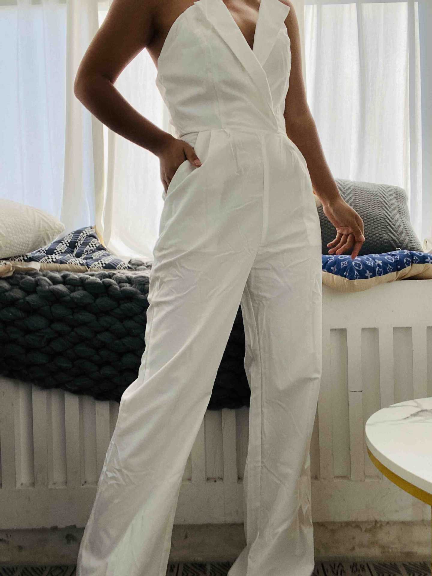 Elegant Maxi Jumpsuit With Mandarin Collar, Casual Comfort