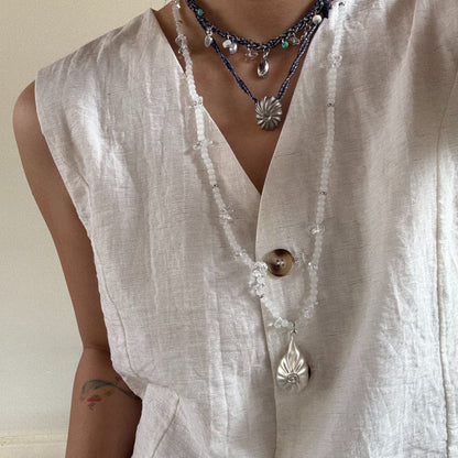 Handmade Shell Conch Braided Cord Necklace