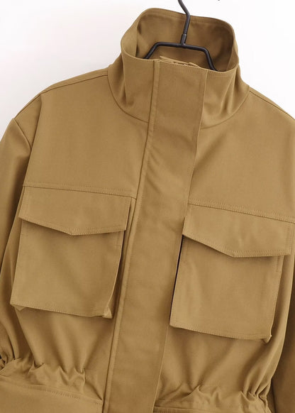 Utility Pocket Jacket Durable Weather Resistant Brown