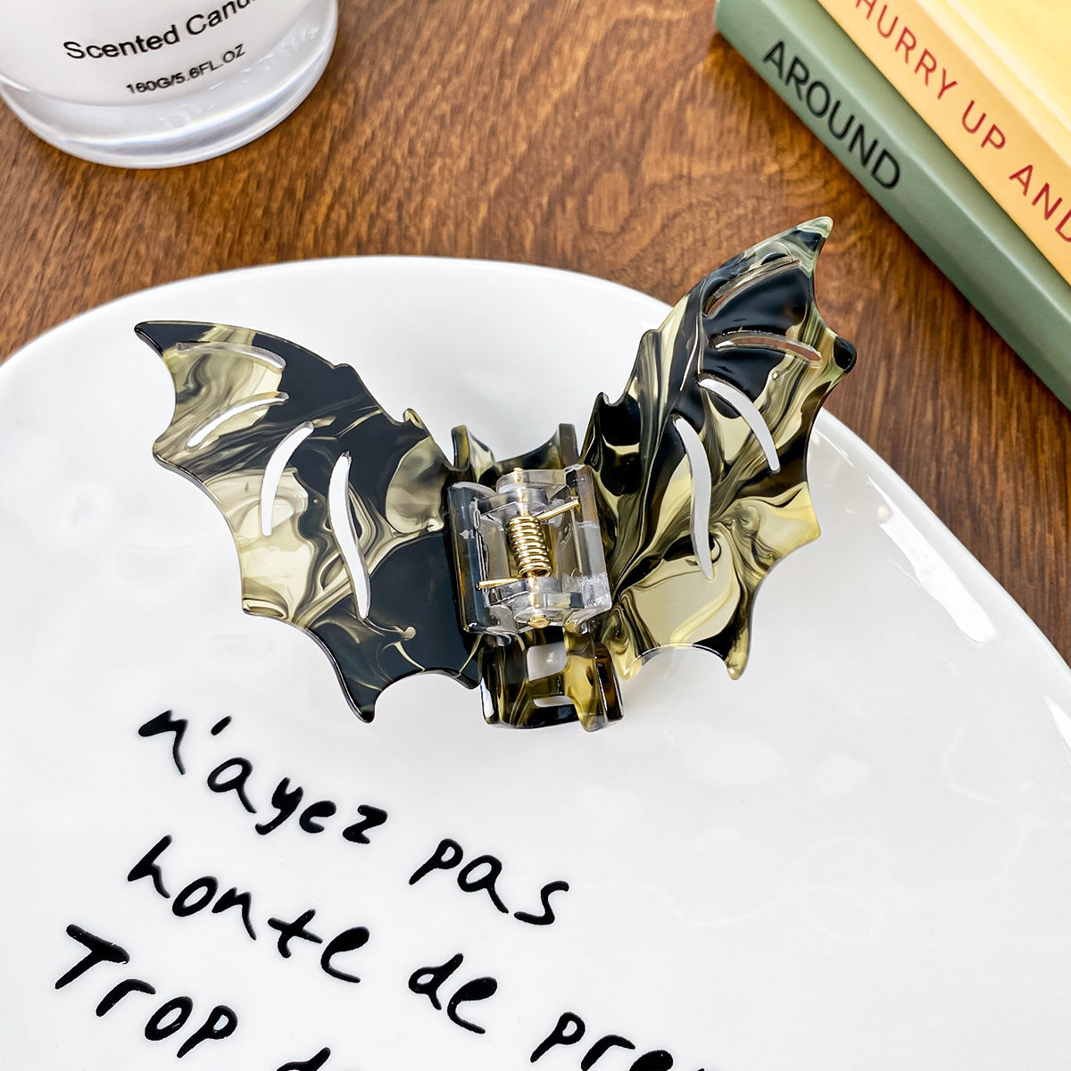 Gothic Halloween Bat Colorful Hair Claw