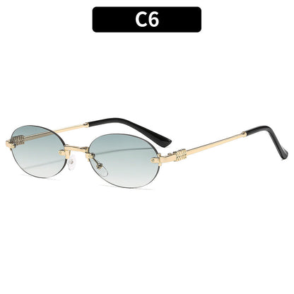 Oval Frame Sunglasses Stylish UV400 Protection