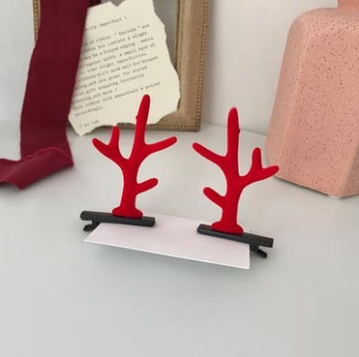 Cute Reindeer Christmas Theme Hair Clip