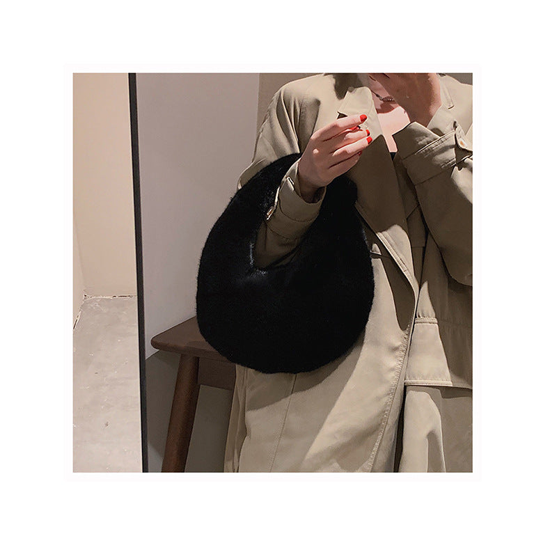 Fluffy Faux Mink Handbag Trendy Casual Tote