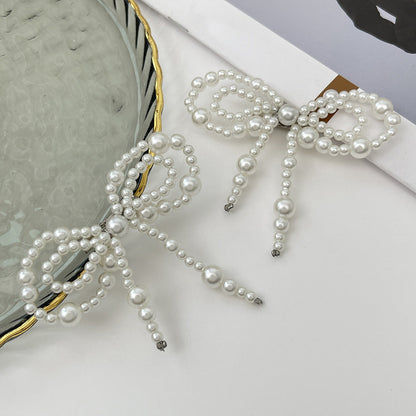 Pearl Bow Ankle Chain Decoration Fashion Metal Brooch