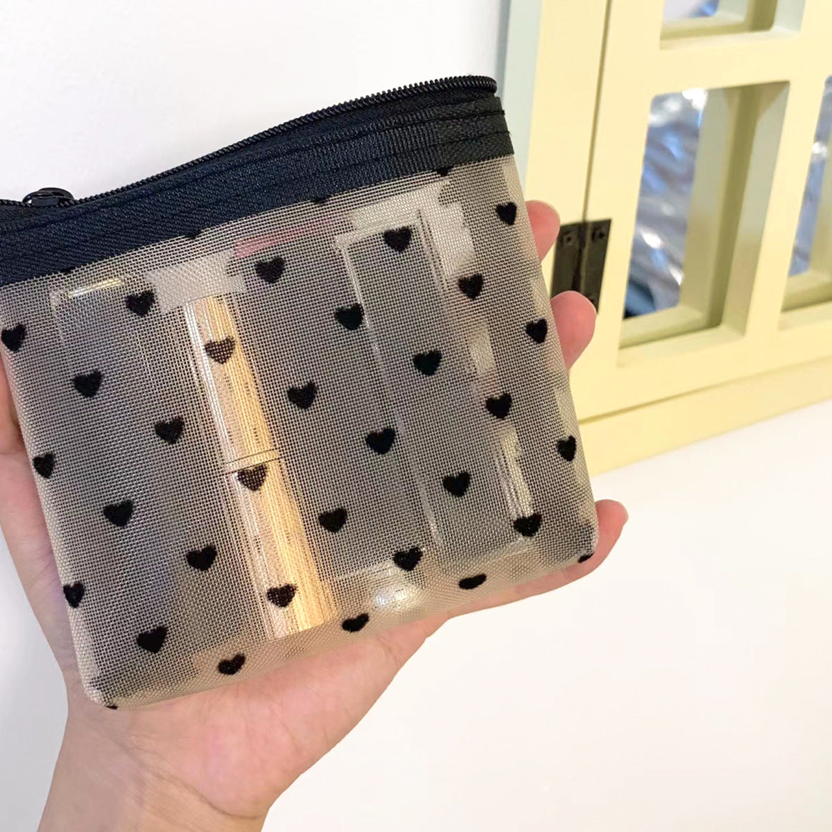 Heart Velvet Cosmetic Bag Multi-Function Portable Storage Pouch
