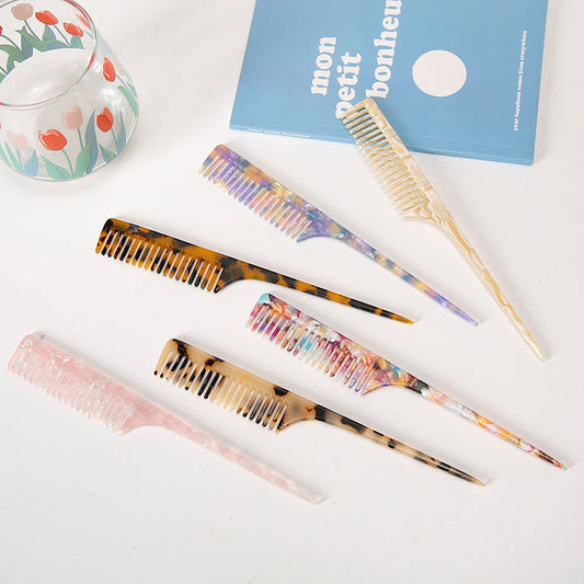 Simple Marble Acetate Sectioning Hair Comb