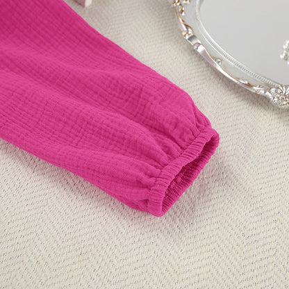 V-Neck Solid Color Loose Homewear Dress