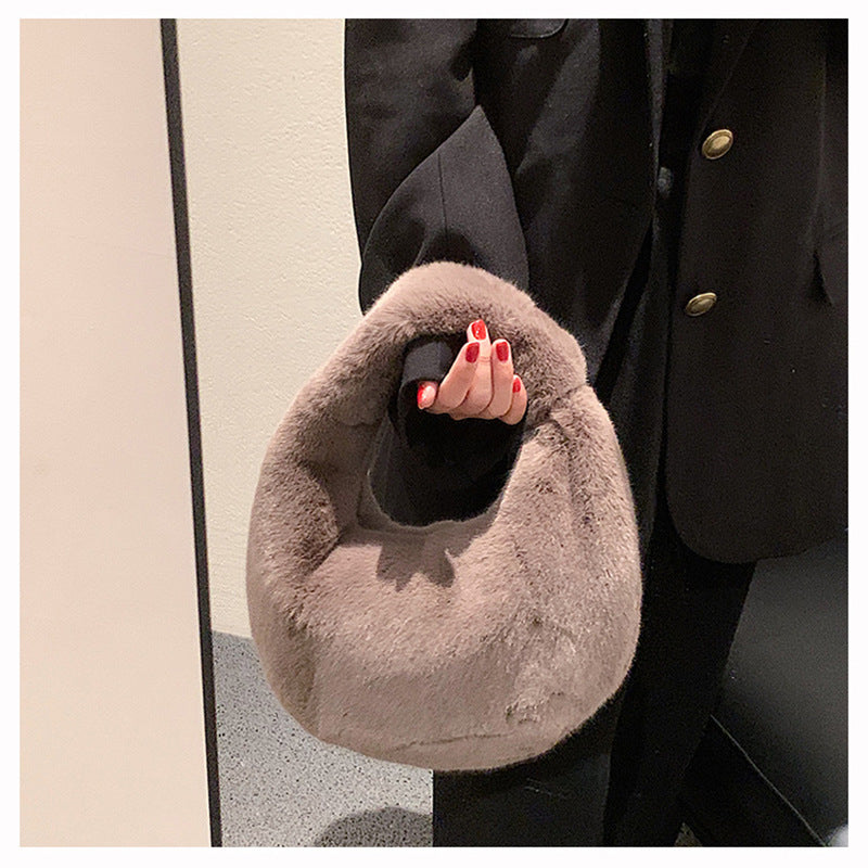 Fluffy Faux Mink Handbag Trendy Casual Tote