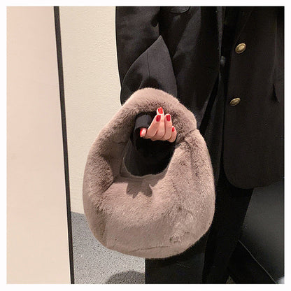 Fluffy Faux Mink Handbag Trendy Casual Tote