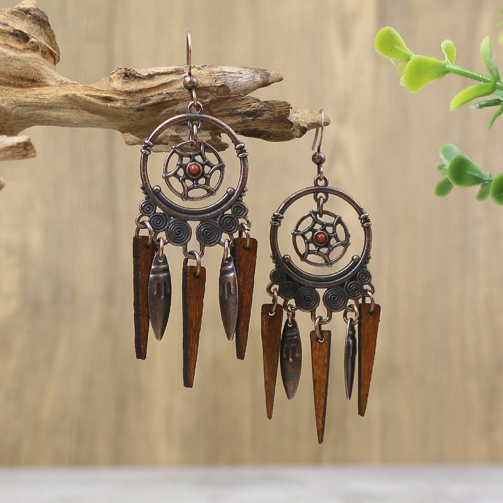 Trendy Vintage Boho Tassel Earrings Alloy Drop Dangle Jewelry Set