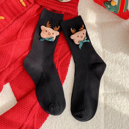 Christmas Creative Cartoon Thick Crew Socks