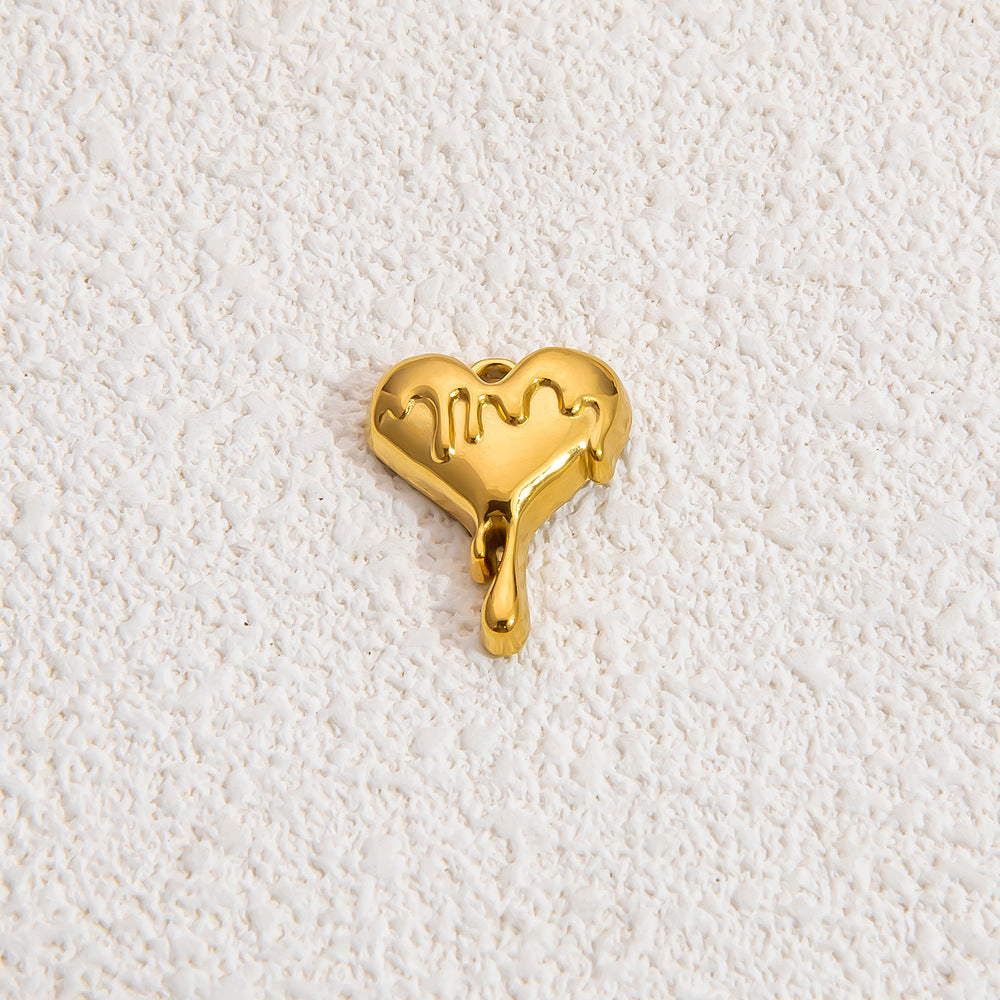 Heart Shaped Ocean Necklace Stainless Steel 18k Gold Pendant