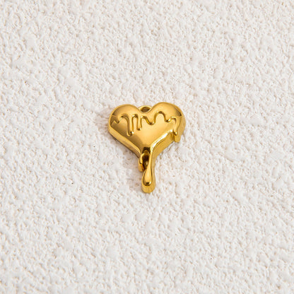 Heart Shaped Ocean Necklace Stainless Steel 18k Gold Pendant