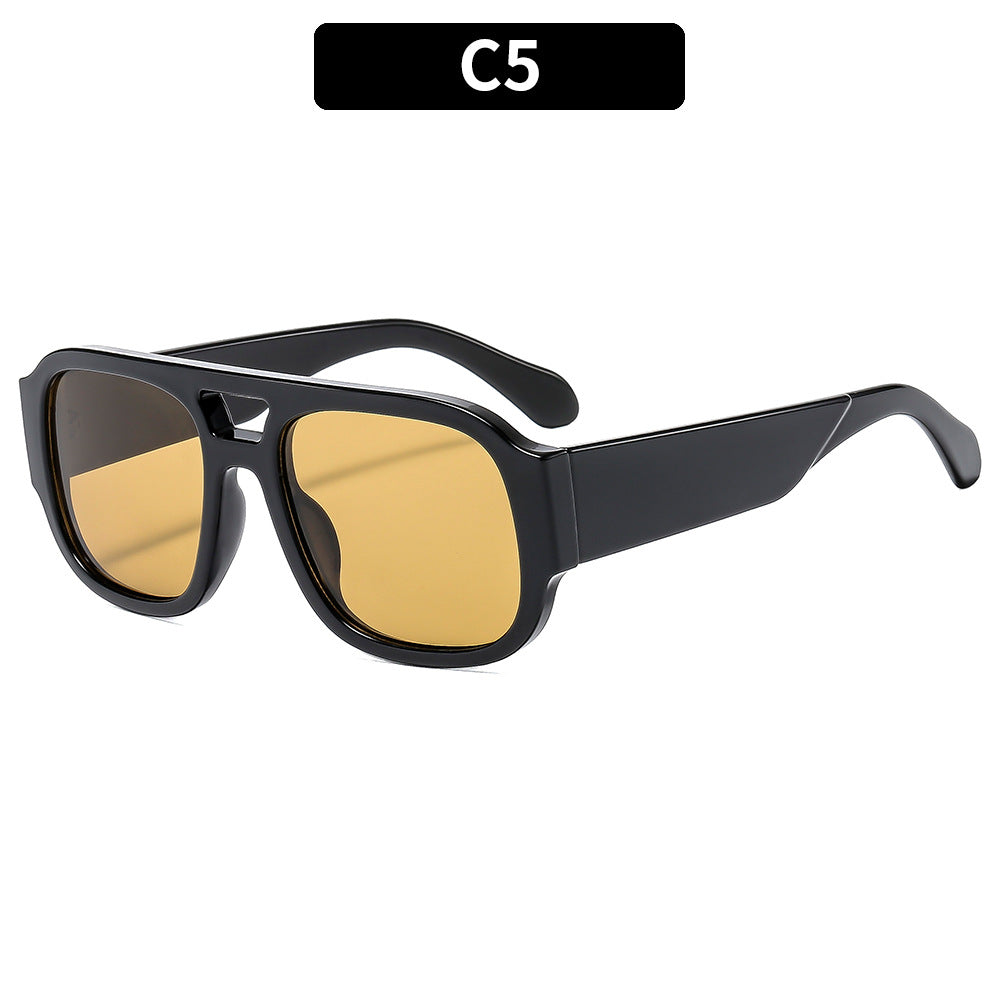 Trendy Wide-Brim Aviator Sunglasses