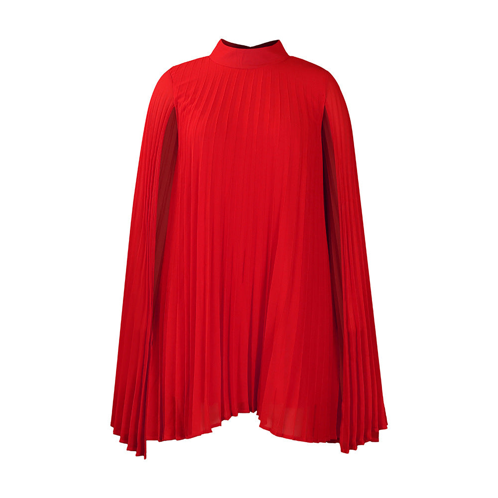 Chic Batwing Sleeve Chiffon Dress For Elegant Occasions