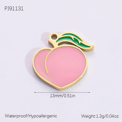 Cute Heart Pendant Stainless Steel Necklace with 18K Gold Plating