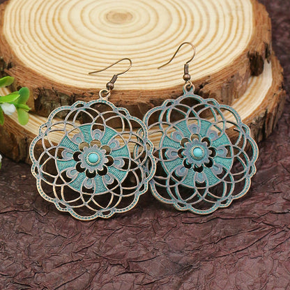 Vintage Style Geometric Alloy Tassel Earrings for Women