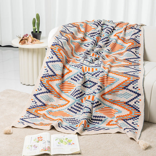 Bohemian Geometric Soft Throw Blanket