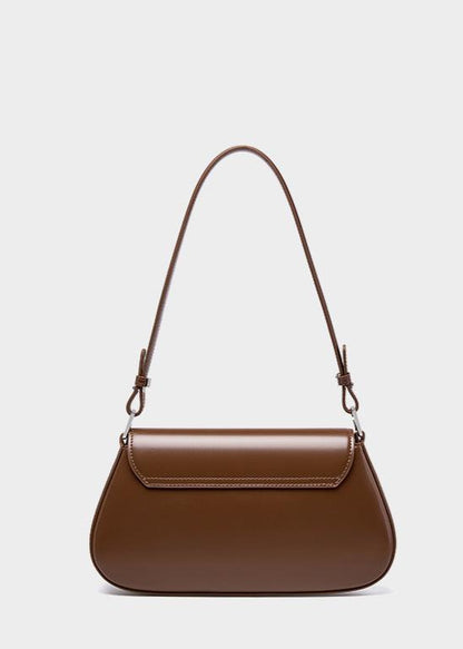 High Grade Leather Shoulder Bag With Dual Flap