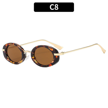 Retro Oval UV400 Women's Sunglasses Trendy Outdoor Eyewear