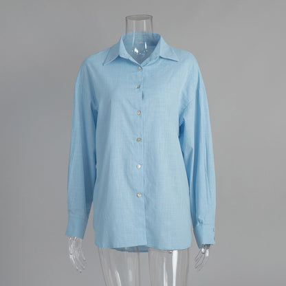 Lazy Casual Solid Color Cotton Shirts